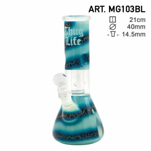 Shop Thug Life | 8" Blue Ocean Swirl Water Pipe in australian