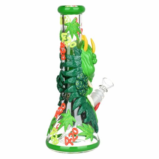 Shop 420 Dragon Glow in Dark Beaker Water Pipe - 10" / 14mm F in australian