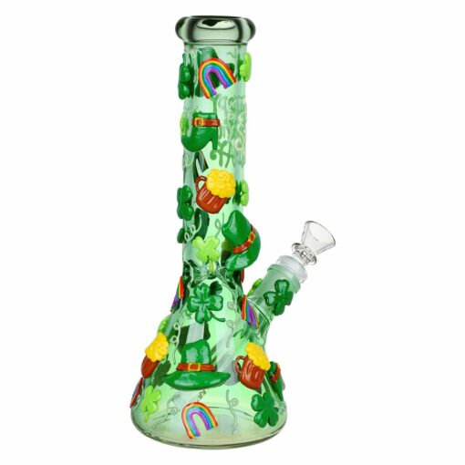 Shop St. Patrick's Day Glow In The Dark Water Pipe - 10" / 14mm F in australian