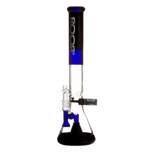 Shop ROOR Tech 18in Fixed Shower Head Big Beaker Bong - Blue Black in australian