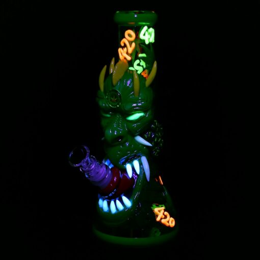 Shop 420 Dragon Glow in Dark Beaker Water Pipe - 10" / 14mm F in australian