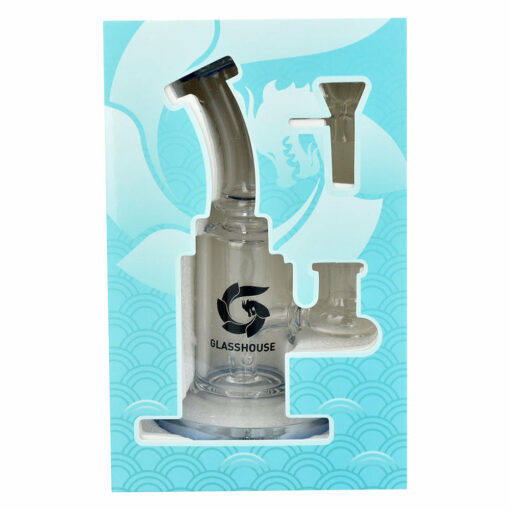 Shop Glass House Bent Neck Glass Water Pipe - 6.75" / 14mm F / Colors Vary in australian