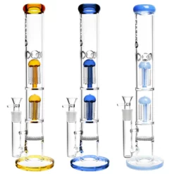Pulsar Dual Jellyfish Perc Water Pipe - 16.5"/19mm F/Colors Vary