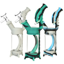 Alien Spine Silicone/Glass Water Pipe - 8"/14mmF/Colors Vary